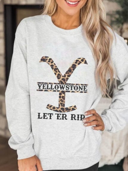 Letter Print Casual Long Sleeve Top