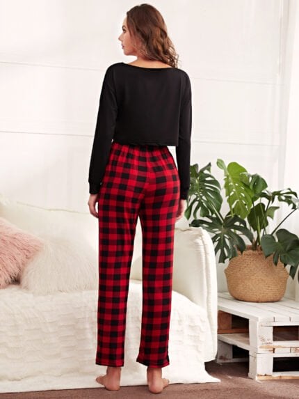 Letter print casual pajamas suit