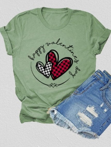 Love letter print short sleeve top