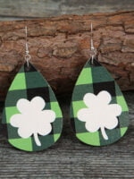 Lucky Shamrock Letter Print Earrings