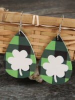 Lucky Shamrock Letter Print Earrings