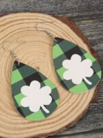 Lucky Shamrock Letter Print Earrings