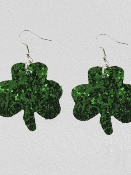 Lucky Shamrock PU Leather Earrings