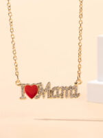 MAMA Zircon Alphabet Heart Necklace