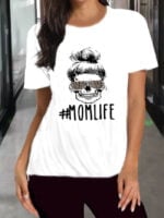 MOM LIFE monogram print T-shirt