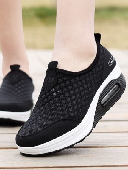 Mesh casual sports platform shoes