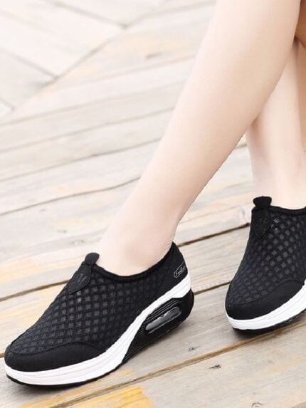 Mesh casual sports platform shoes