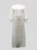 Wholesale Mesh paneled long-sleeve shirt dress(without belt)