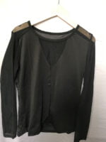 Mesh-paneled long-sleeve top