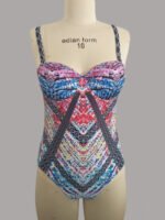 Wholesale Mixed color print one-piece swimsuit