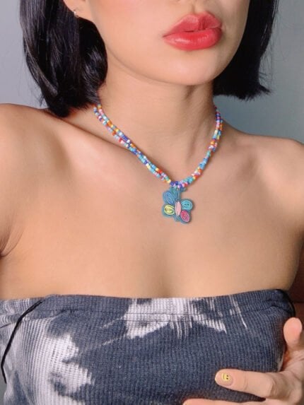 Multicolored Beaded Double Necklace