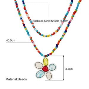 Multicolored Beaded Double Necklace