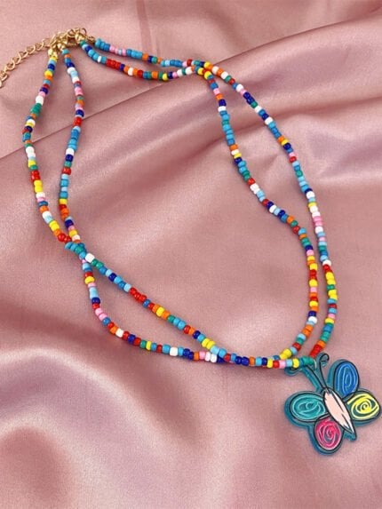 Multicolored Beaded Double Necklace