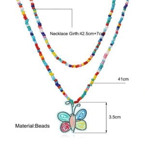 Multicolored Beaded Double Necklace