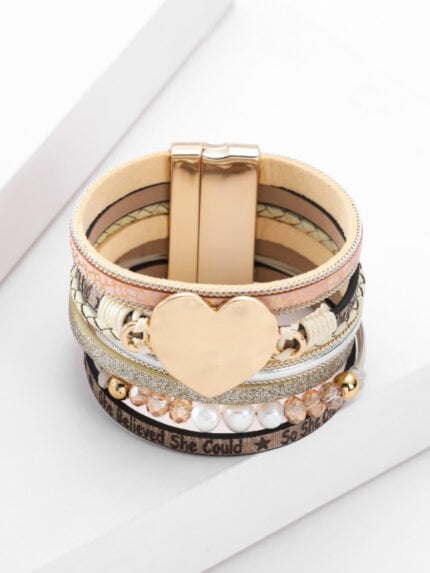 Multilayer Love Pearl Leather Bracelet