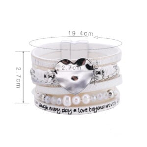 Multilayer Love Pearl Leather Bracelet