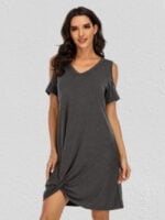 Wholesale Off Shoulder Knot Short Sleeve Dress