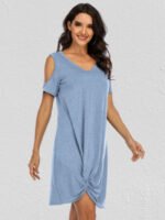 Wholesale Off Shoulder Knot Short Sleeve Dress