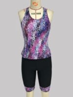 Wholesale Open-back gradient print swimsuit set