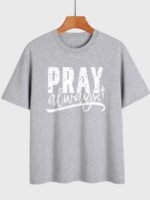 PRAY Letter Print Short Sleeve T-Shirt