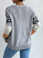 Paneled leopard-print knitted sweater