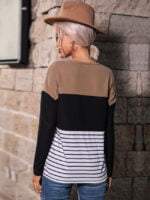 Patchwork striped loose T-shirt