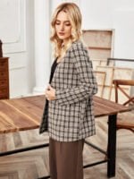 Plaid Slim Fit Casual Thin Blazer