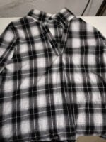 Plaid V-Neck Three-quarter Sleeve Top