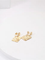 Pleated metal geometric earrings