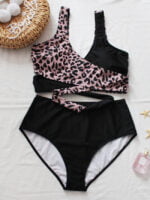 Plus Black Leopard Panel Swimsuit