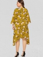 Plus Floral Leopard Irregular Dress