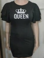 Wholesale Plus QUEEN Letter Print Dress