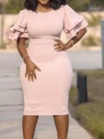 Plus Size Stitching Bodycon Dress