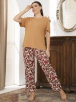 Wholesale Floral casual loungewear suit