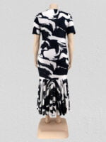 Wholesale Plus irregular print fishtail dress