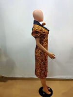 Plus leopard-paneled bow dress