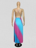 Plus tie-dye halter strap dress