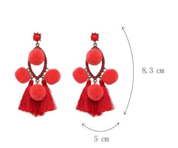 Plush Ball Fringe Earrings