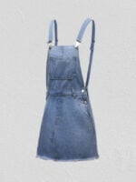 Pocket Slim Denim Suspender Skirt