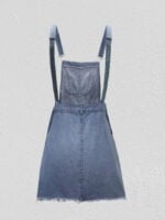 Pocket Slim Denim Suspender Skirt