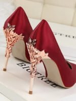 Point Toe Satin High Heeled Pumps