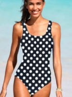 Wholesale Polka Dot Backless One Piece Swimsuit