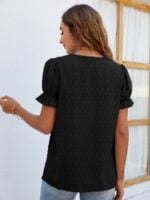 Wholesale Polka Dot Lace V-Neck Chiffon Shirt