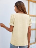 Wholesale Polka Dot Lace V-Neck Chiffon Shirt