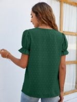 Wholesale Polka Dot Lace V-Neck Chiffon Shirt