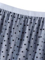 Polka Dot Mesh Elastic Waist Skirt