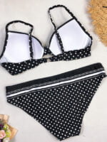 Polka Dot Panel Bikini Swimsuit