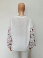 Wholesale Printed Panel Long Sleeve Casual Top