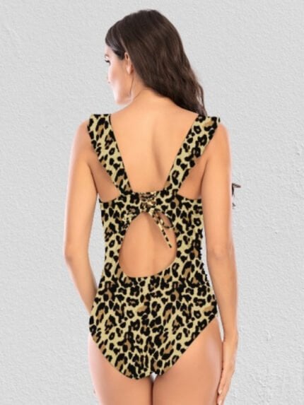 Wholesale Printed Sexy V-Neck One Piece Swimsuit