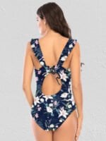 Wholesale Printed Sexy V-Neck One Piece Swimsuit